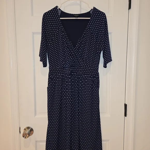 Torrid Navy Polka Dot Wrap Dress - Picture 1 of 5